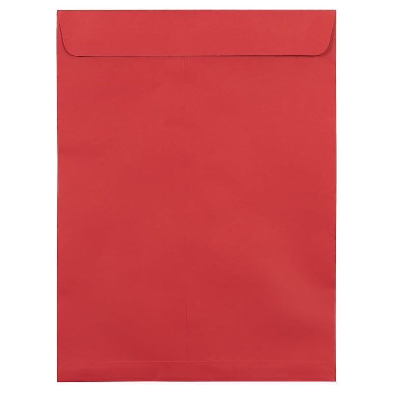 JAM PAPER 9 x 12 Open End Catalog Colored Recycled Envelopes - Red Recycled - 100/Pack - Image 1